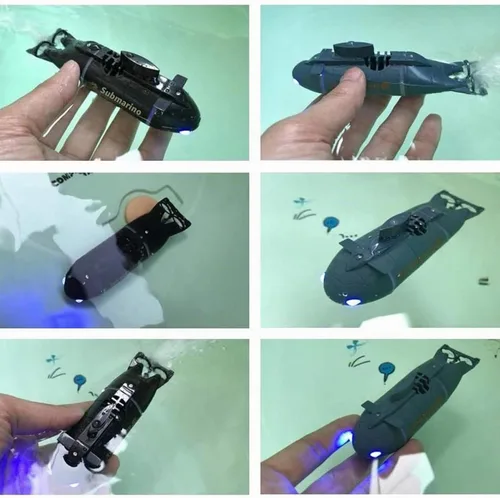 Vista 5 de GoolRC Mini submarino RC para, 2.4G 6CH Control remoto barco de control remoto submarino, modelo electrónico agua juguete barco para piscinas Negro