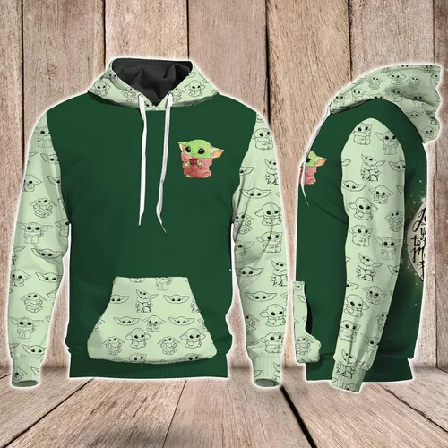 Vista 3 de GEPOSTORE Sudadera con capucha Allien 3D, regalo para los amantes de Allien, ropa Allien, camisa Allien, sudadera con capucha Too Cute I Am Allien