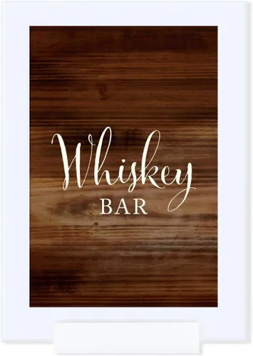 Vista 58 de Andaz Press Letreros enmarcados para fiesta de boda, impresión de madera rústica, 4 x 6 pulgadas, cartel de cesta de baño, 1 paquete, incluye marco