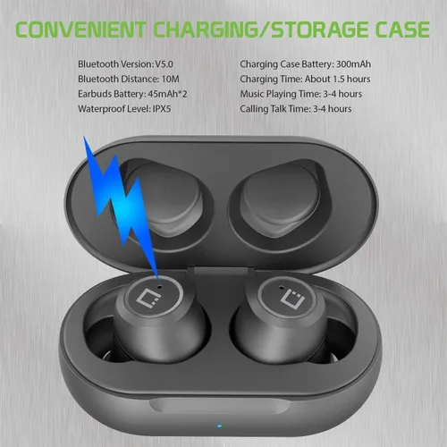 Vista 5 de Los auriculares inalámbricos V5 Bluetooth funcionan para Samsung Galaxy S10/S10e/S10+/S10 Plus/10 5G/Lite con estuche de carga para auriculares