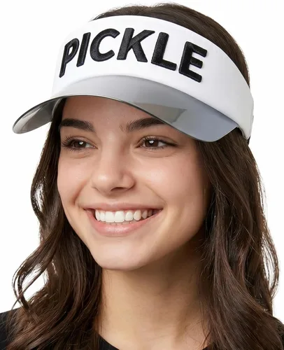 Vista 20 de Funky Junque Viseras solares para mujer, protección UV, ala holográfica, UPF 50, ajustable, golf, tenis, pickleball playa, verano Negro