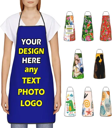 Vista 36 de Delantales impermeables personalizados para diseñar tu propia foto logotipo texto para cocinar hornear 28.3 x 20.4 pulgadas