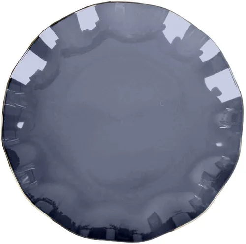 Vista 82 de Tableclothsfactory Paquete de 10 platos redondos de plástico negro de 6 pulgadas para ensalada de postre, platos desechables con borde ondulado