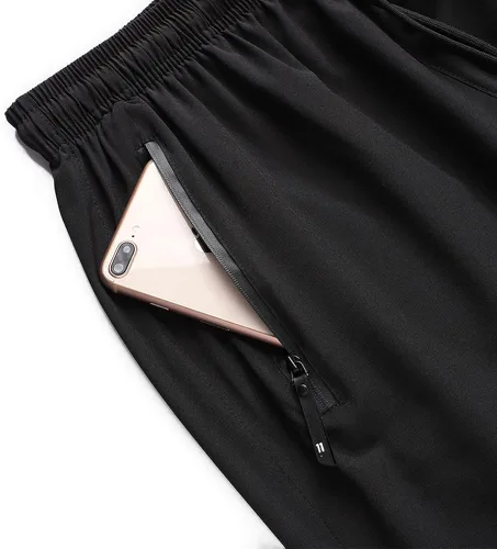 Vista 3 de ZooYung Pantalones cortos deportivos ligeros de secado rápido con bolsillos con cremallera para entrenamiento, gimnasio, entrenamiento al aire libre