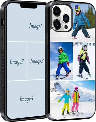 Vista 14 de Funda de teléfono personalizada para iPhone 17, 16, 15, 14, 13, 12, 11 Air Pro Max Mini 6 7 8 Plus SE1 SE2, funda de TPU suave con imagen 1 collage