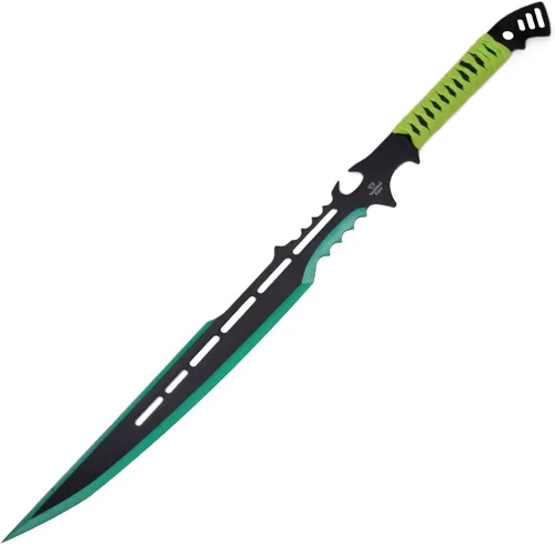 Vista 2 de Snake Eye Tactical - Espada de fantasía con funda de nailón, machete para exteriores y camping Rojo