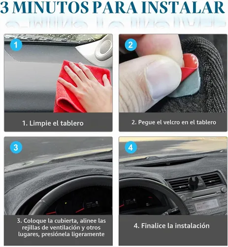 Vista 6 de POSAID Funda para salpicadero de Toyota Camry 2011, 2010, 2009, 2008, 2007, ajuste personalizado, para Toyota Camry 2011-2007, color negro 07-11