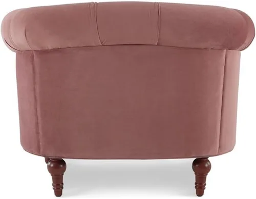 Vista 5 de MAKLAINE Silla decorativa de terciopelo con marco de madera en rosa ceniza
