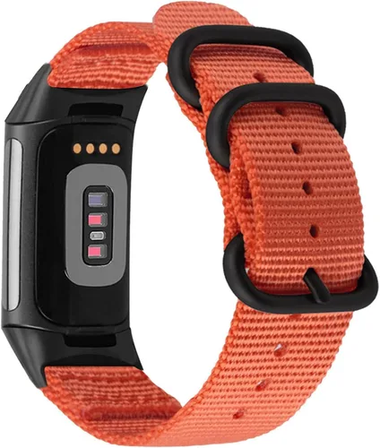 Vista 7 de Abanen Bandas de nailon para Fitbit Charge 6 / Charge 5, correa de nailon tejido de secado rápido con cierre de anillo de acero inoxidable ajustable