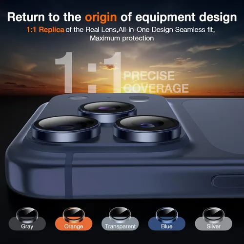 Vista 5 de LK Protector de lente de cámara para iPhone 17 Pro/17 Pro Max [Top 9H+ Grado Militar A Prueba de Roturas] Instalación de Un Clic, Ultra-Resistente