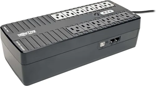 Vista 7 de Tripp Lite, INTERNET350U, estabilizador de 350 VA 180 Watts, con 6 salidas, Standby UPS para PC Negro