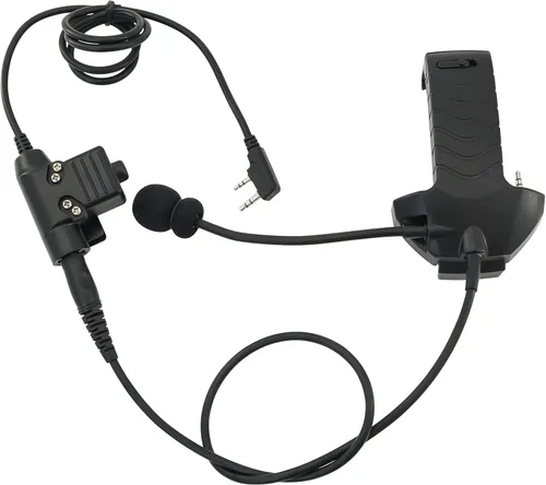 Vista 4 de Micrófono y PTT para Auriculares con Cancelación de Ruido Walkerrazor Airsoft (Negro)