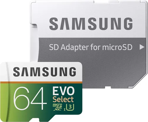 Vista 2 de Samsung 64 GB, 100 MB/s (U3) MicroSD EVO Select Tarjeta de memoria con adaptador (MB-ME64GA/AM)