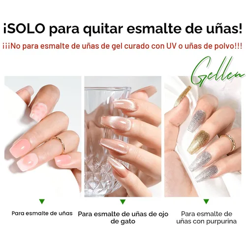 Vista 6 de Gellen Removedor de esmalte de uñas, sin acetona, para esmalte de uñas