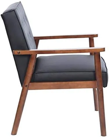 Vista 6 de 75x69x84CM 400 lbs Silla ejecutiva de invitados de la liga de dormitorio, sillas de recepción de invitados, silla de salón de madera Silla