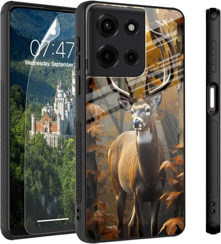 Vista 11 de Funda para Motorola Moto Edge 2022, cubierta trasera de vidrio templado con protector de pantalla, funda protectora a prueba de golpes para Motorola