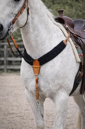 Vista 2 de CHALLENGER Western Mohair 25-Strand Two-Tone Breast Collar Uptugs
