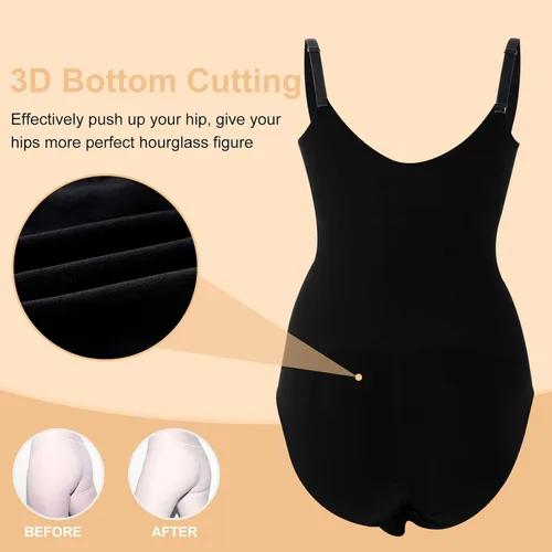Vista 5 de Body moldeador para mujer, con control de abdomen, sin costuras, esculpiente, moldeador, camiseta sin mangas