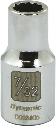 Vista 9 de Dynamic Herramientas 1/4" Drive 12 Point Sae, 1/2" Longitud estándar, Zócalo de acabado cromado