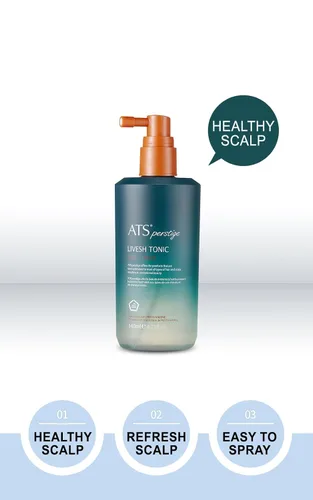 Vista 5 de ATS Perstige Livesh Tonic, para el crecimiento del cabello, tratamiento del cuero cabelludo, grosor y plenitud, energiza el cuero cabelludo, 4.05