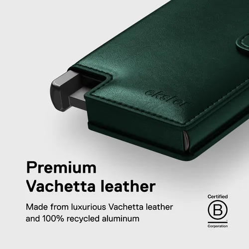 Vista 5 de Ekster Cartera de aluminio con tarjetero para hombre, Manzana Verde (Apple Green), Tarjetero