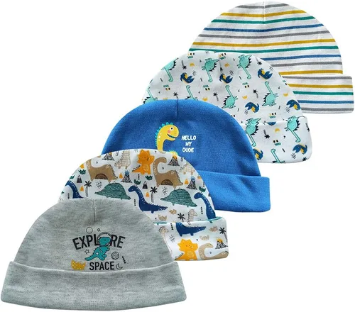 Vista 2 de Kiddiezoom Newborn Baby Cap and Mitten Bundle Baby Hats and Mittens Baby Gloves Sets