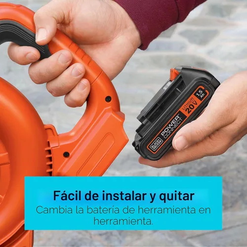 Vista 5 de [Usado] BLACK+DECKER Batería 20V MAX, Batería de Iones de Litio 1.5Ah, Tiempo de Funcionamiento Extendido, Compatible con Herramientas, Equipo