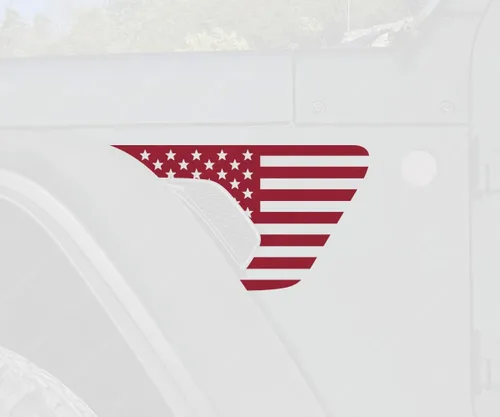 Vista 2 de Skull Daddy Graphics Banderas de ventilación estándar compatibles con Jeep Wrangler Gladiator Rubicon Mojave 392 JL JT 2018-2026 (rojo rubí)