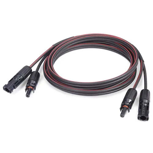 Vista 3 de Cable solar de 10 pies 2 x 10 AWG, cable de extensión solar de doble alambre, hilo de cobre con conectores hembra y macho en ambos extremos, cable