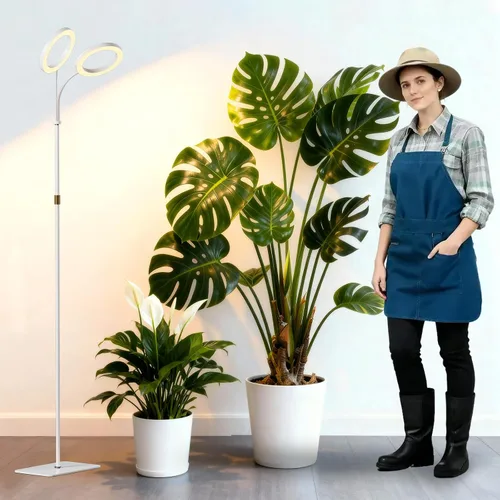 Vista 10 de Luces de cultivo de suelo de espectro completo de 68 pulgadas para Blanco - Doble cabeza de pie