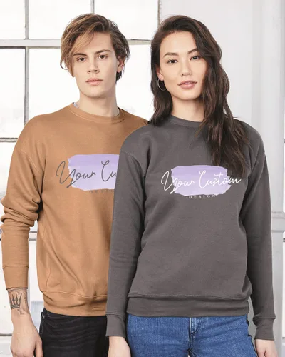 Vista 5 de INK STITCH Unisex 3945 Bella Canvas Custom Printing Logo Textos Esponja Fleece Cuello redondo Sudaderas