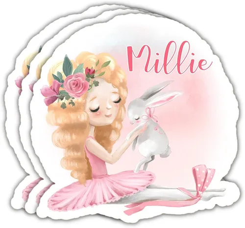 Vista 2 de Calcomanías de bailarina personalizadas, regalos para niñas, vinilo troquelado resistente al agua de 1, 2, 3, 4, 5, 6 pulgadas, para botella
