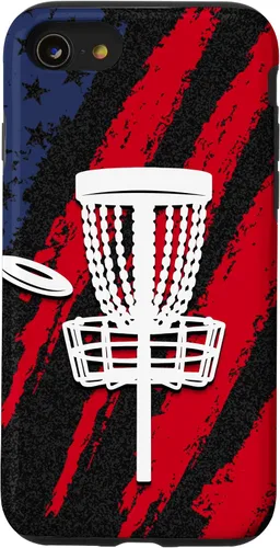 Vista 18 de iPhone 16 Disc golf american flag USA disc golfer dad Case