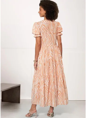 Vista 6 de Simplicity S9702 - Vestido imperio con cuello en V para mujer, patrón de costura, tallas 8-16