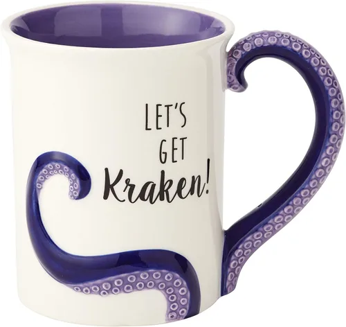 Vista 4 de Enesco 6000548 Our Name Is Mud "Magical Unicorn" Taza de café esculpida de gres, 16 oz, multicolor