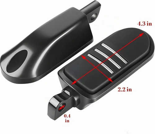 Vista 2 de Estriberas negras para motocicleta 1.25" 32mm, reposapiés ajustables para autopista, compatibles con Harley negro#1