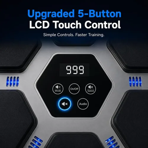 Vista 3 de Music Boxing Machine with Gloves for Adults & Kids,5 Button LCD Touch Control with One Button Mute & Rhythm Recognition,17.3'' Large Size Wall