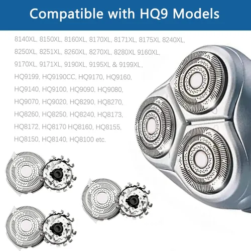 Vista 3 de Cabezales de repuesto HQ9 compatibles con afeitadoras Philips HQ9, cabezales de afeitado de repuesto HQ9 para la serie 8140XL 8150XL 8160XL 8170XL