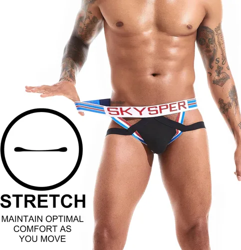 Vista 85 de SKYSPER Jock Strap Athletic Supporter para hombres Sexy Jockstrap Ropa interior masculina