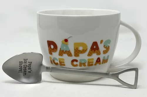 Vista 3 de Cuenco y cuchara para helado de Papa, ideal para el día del padre, Navidad o regalo de cumpleaños