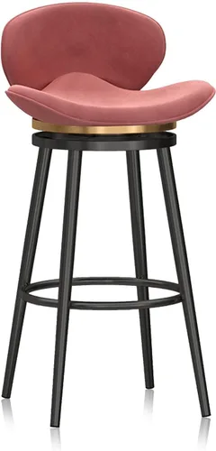 Vista 27 de Taburete de bar moderno con Patas de Metal Negro, giratorio de 360 grados, cómodo y tapizado, ideal para el hogar, bar, cocina, isla, comedor o Pub