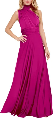 Vista 2 de A.dasi Vestido largo convertible de múltiples vías para mujer, sin espalda, vestido largo de cóctel