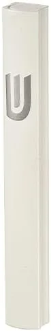 Vista 2 de Mezuzah de aluminio, espinilla plana de 4.7 in, impermeable (negro)