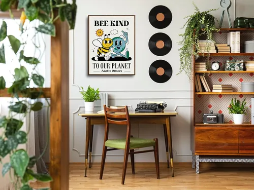 Vista 2 de Lava Land - Cuadros retro positivos para decoración de pared estética, lindos carteles retro de ser amables y bondad de los años 70 para salón