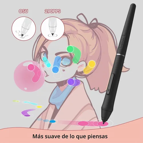 Vista 3 de VEIKK Tableta de dibujo VK640, tableta OSU de 6x4 pulgadas con lápiz óptico sin batería Digital Graphics Tablet for Android Windows Mac Chrome