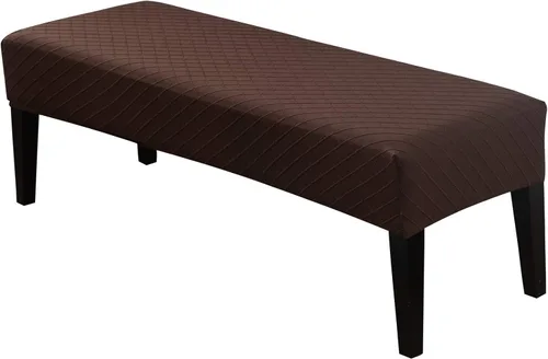Vista 18 de Fundas de banco de comedor de jacquard tapizado de elastano elástico, funda de banco de alta elasticidad, protectores de banco extraíbles y lavables