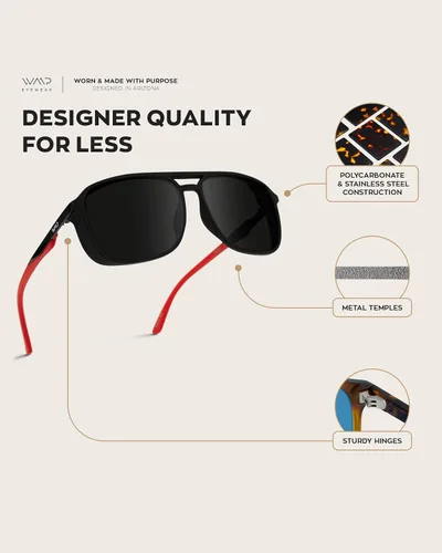Vista 5 de WearMe Pro - Gafas de sol de aviador cuadradas modernas polarizadas para hombre