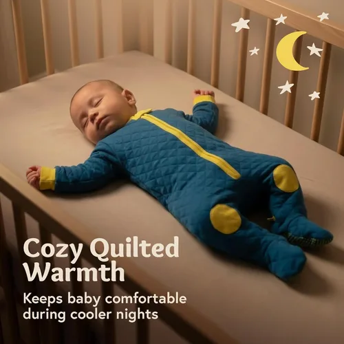 Vista 2 de baby deedee Sleepsie Acolchado - Pijama de algodón con pies para bebé Azul Dream