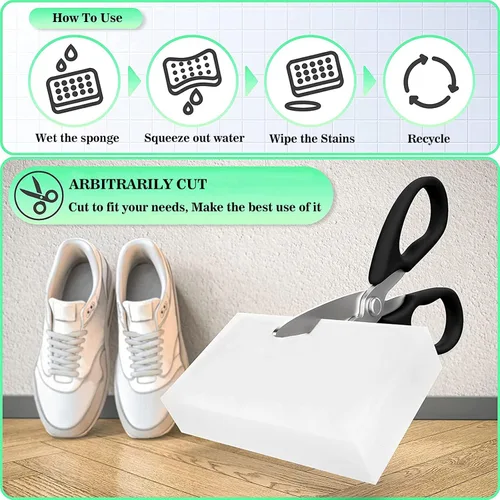 Vista 5 de Paquete de 100 gomas de borrar de esponja mágica, espuma de melamina, almohadillas de cocina resistentes antiarañazos, esponjas multifuncionales