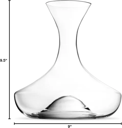 Vista 4 de Royalty Art Elegante decantador de cristal y jarra de vino, 60.9 onzas, aireador grande para vinos tintos y blancos, licores y cócteles, diseño